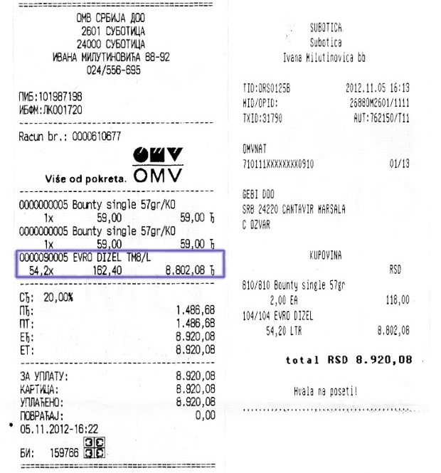 Kako u rezervoar od 45 sipati 54,2 litre goriva?