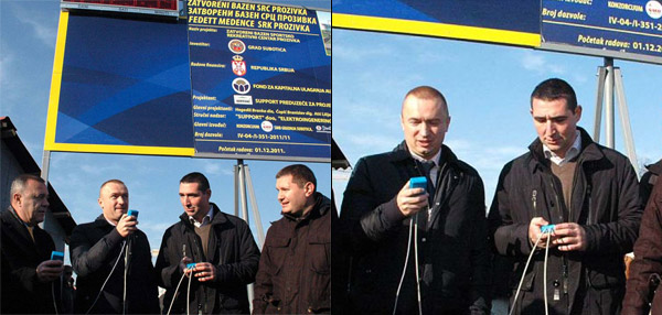 Bazen u Subotici - Oliver Dulić, Bojan Pajtić, Josip Kovač Striko, Slavko Parać