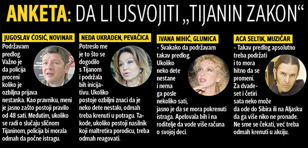 Inicijativa roditelja: "Tijanin zakon" za nestalu decu