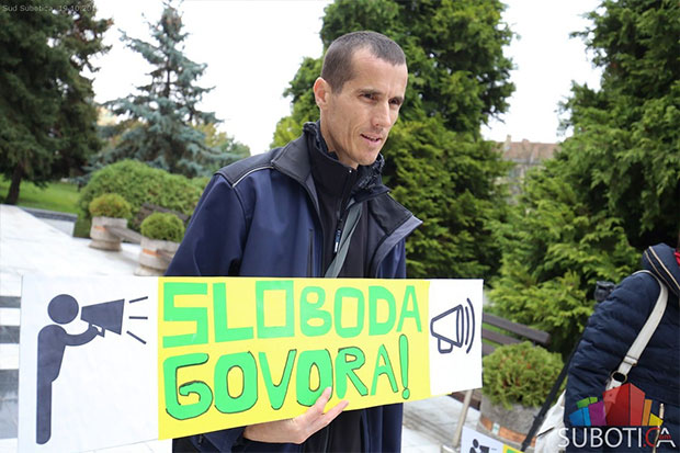 Protest podrške ekologu Đuri Vavrošu
