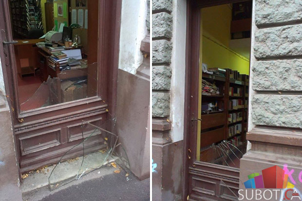 Razbijen prozor na Gradskoj biblioteci