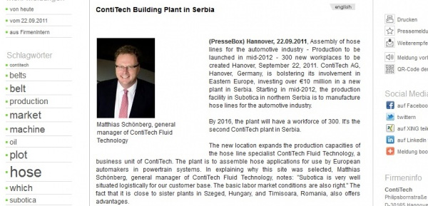 Continental fabrika u Subotici - Contitech Continental fabrika u Subotici - Contitech