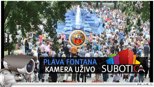 Uživo web kamera Subotica, Gradska kuća - Plava fontana