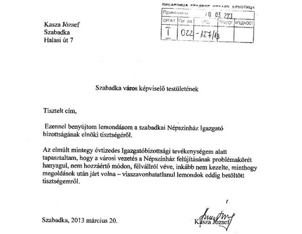 Kasa podneo ostavku na mesto predsednika Upravnog odbora Narodnog pozorišta