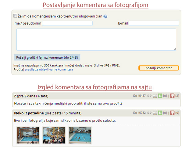 Fotografije u komentarima vesti i pištaljki