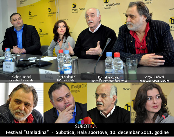 Festival Omladina: Toni Bedalov, Sanja Bunford, Kornelije Kovač, Ganor Lenđel Festival Omladina: Toni Bedalov, Sanja Bunford, Kornelije Kovač, Ganor Lenđel