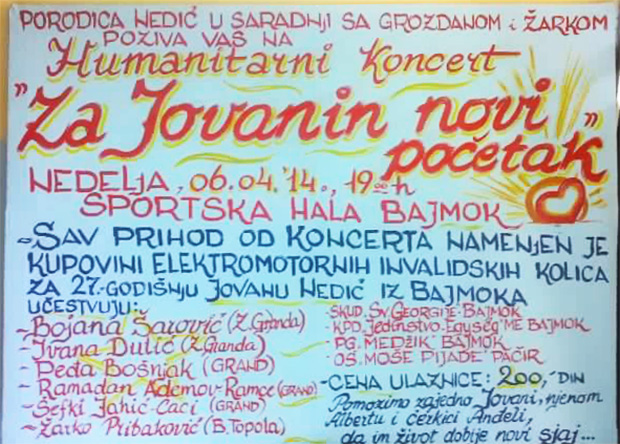 Humanitarni koncert "Za Jovanin novi početak..."