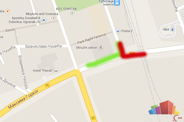 Zabrana skretanja iz Bose Milićević prema Paliću