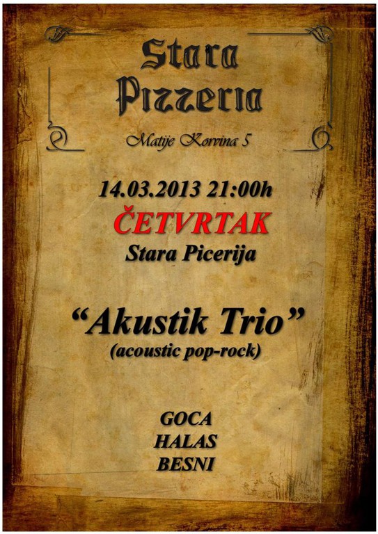 AKUSTIK TRIO - Akustična svirka