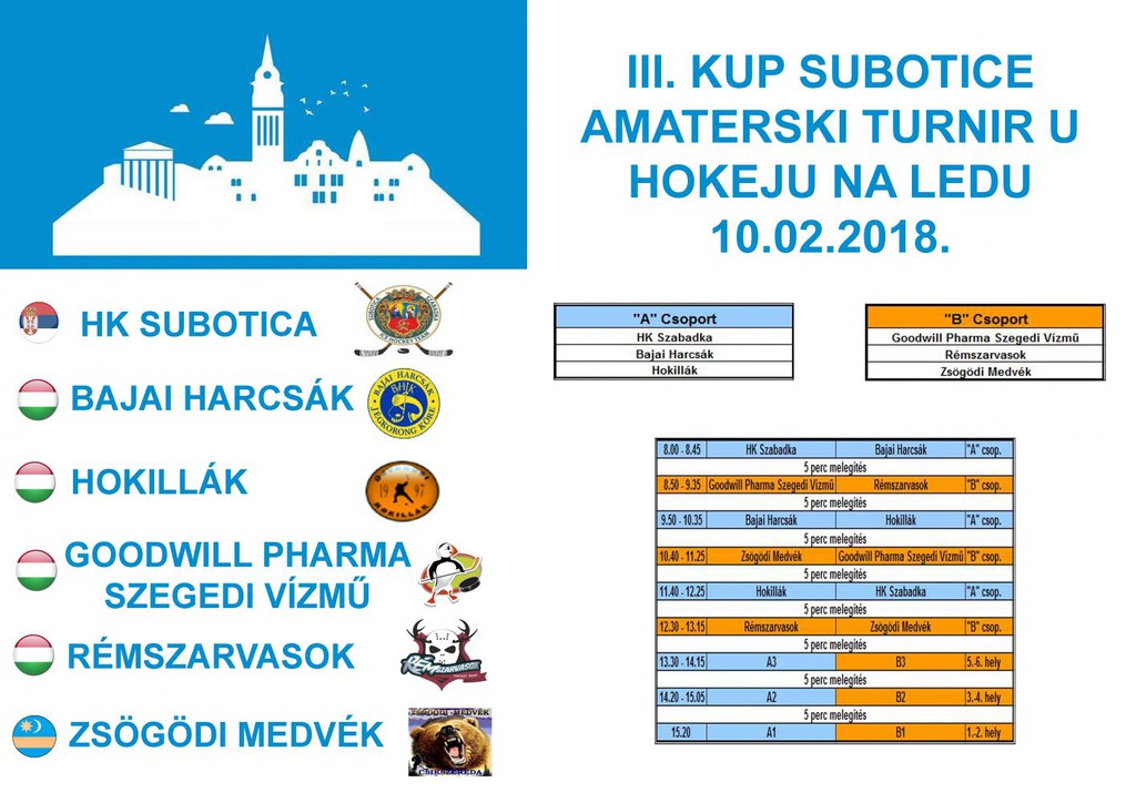 III Kup Subotice: Amaterski turnir u hokeju na ledu
