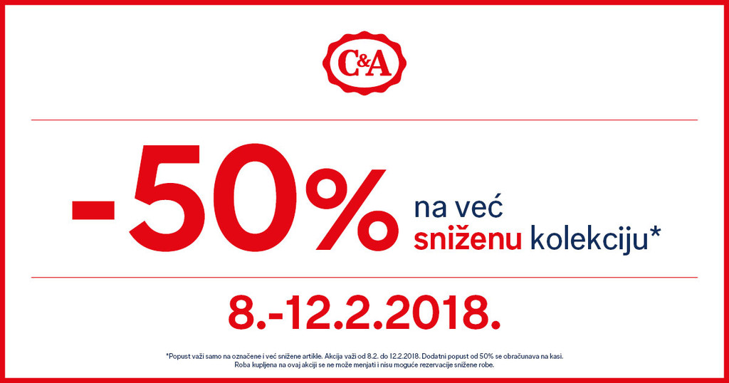 C&A - 50% na već sniženu kolekciju