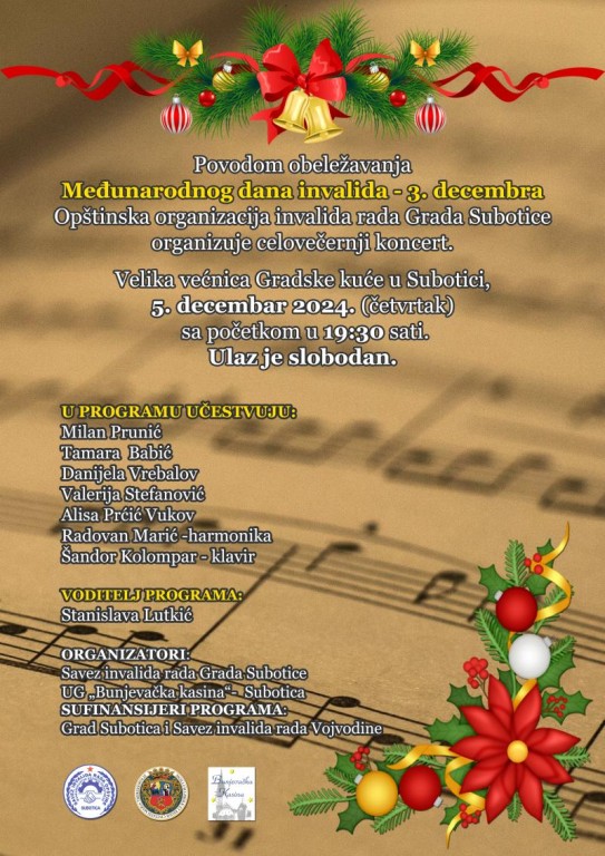 Koncert Opštinske organizacije invalida rada Grada Subotice