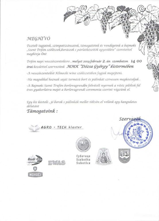 Druženje vinara vinogradara i rakije Sveti Trifun Bajmok