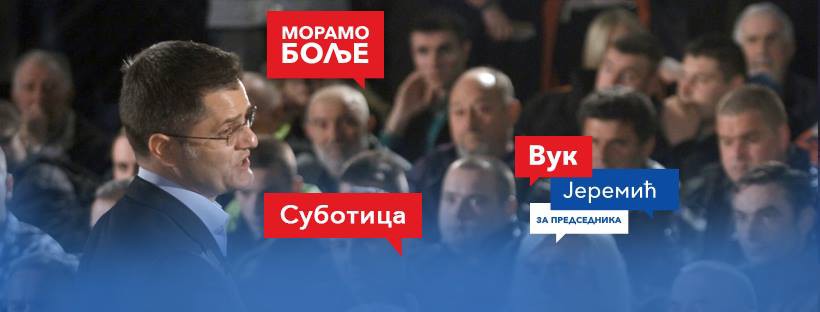 Predsednički kandidat Vuk Jeremić u Subotici
