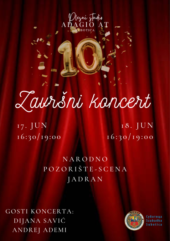 Koncert povodom 10 godina postojanja plesnog studia Adagio AT