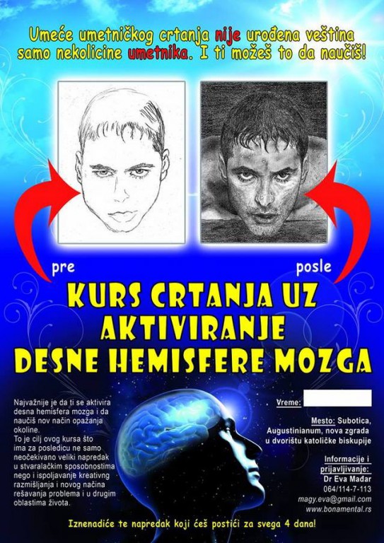 Četvorodnevni kurs crtanja upotrebom desne hemisfere mozga