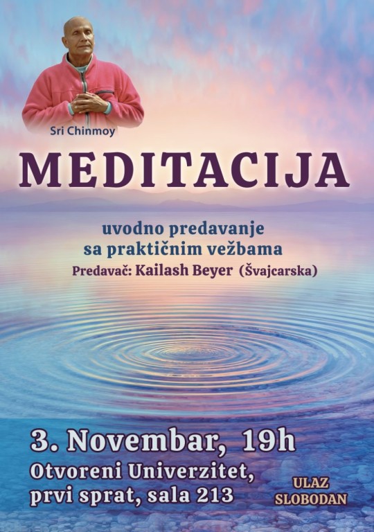 OTKAZANO Predavanje na temu meditacija