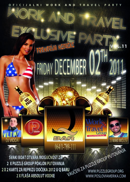 ★ WORK and TRAVEL Exclusive PARTY- Q Bar ★