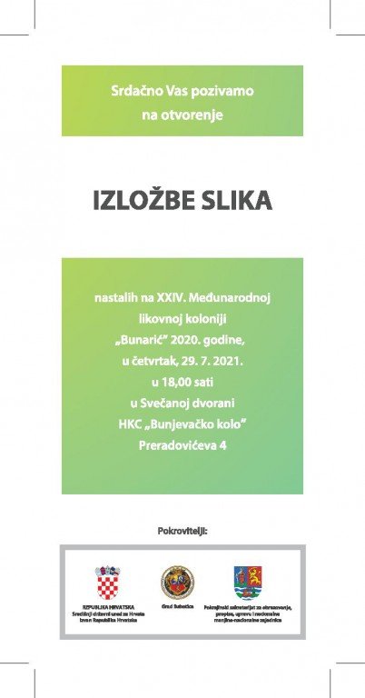 Izložba slika nastalih na XXIV međunarodnoj likovnoj koloniji "Bunarić 2020"