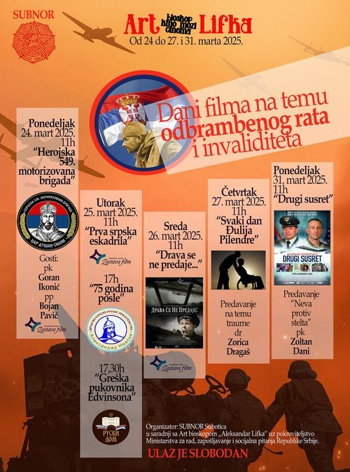 Dani filma na temu odbrambenih ratova i invaliditeta