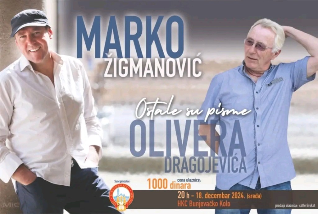 Koncert Marka Žigmanovića "Ostale su pisme Olivera Dragojevića"