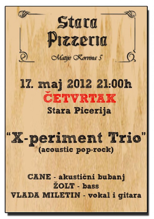 X-periment trio - Akustična svirka