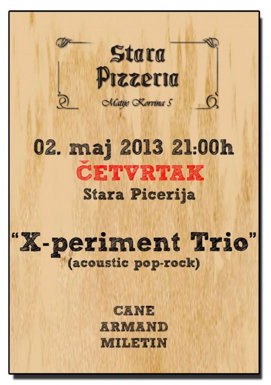 X-periment trio, akustična svirka