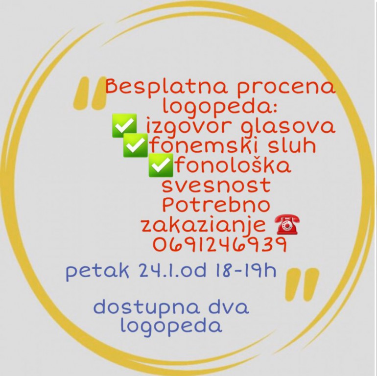 Besplatna procena logopeda za decu