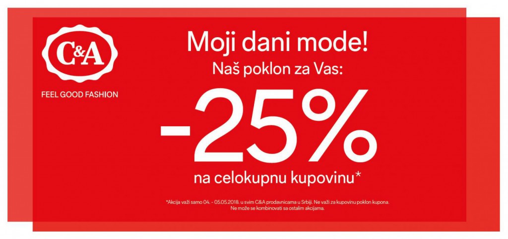 C&A - 25% sniženje na sve