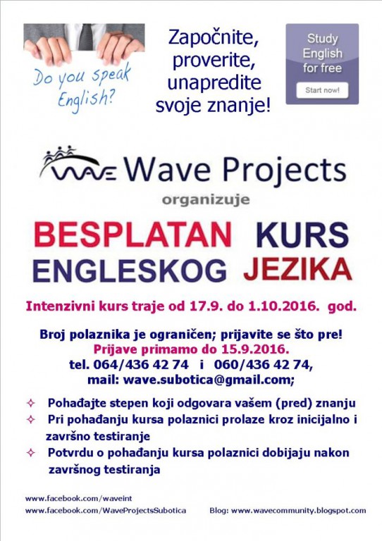 Besplatni intenzivni kurs engleskog jezika