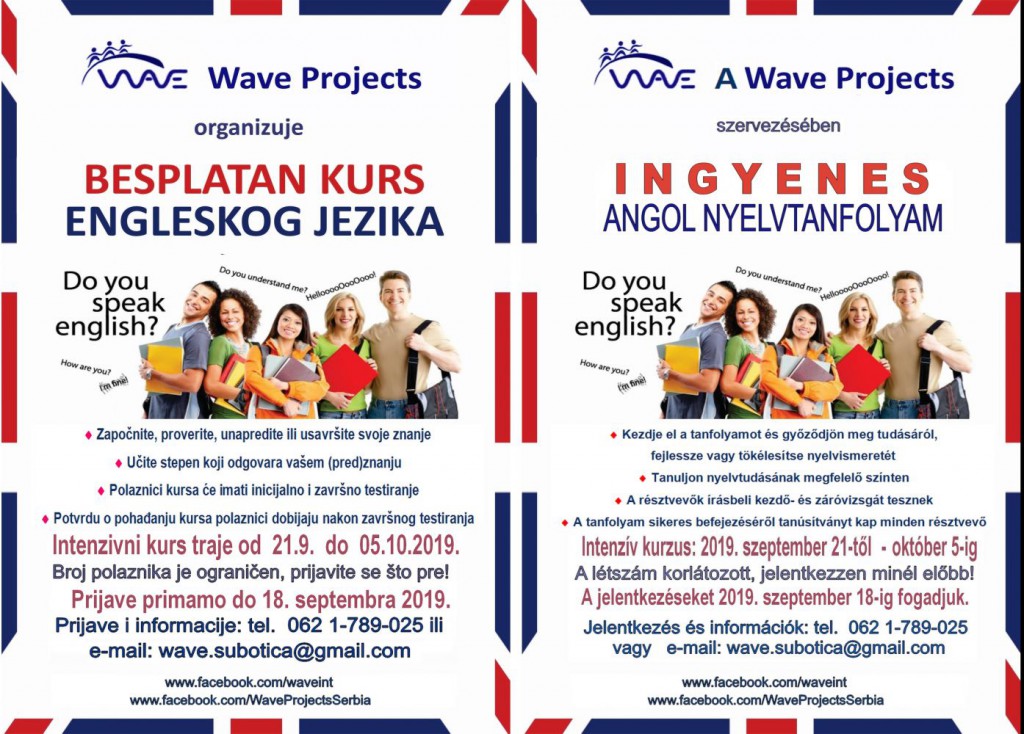 Wave Projects Subotica -  besplatan kurs engleskog jezika