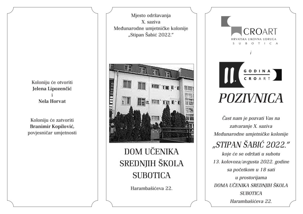 Zatvaranje 10. sazivа umjetničke kolonije "Stipan Šabić 2022"