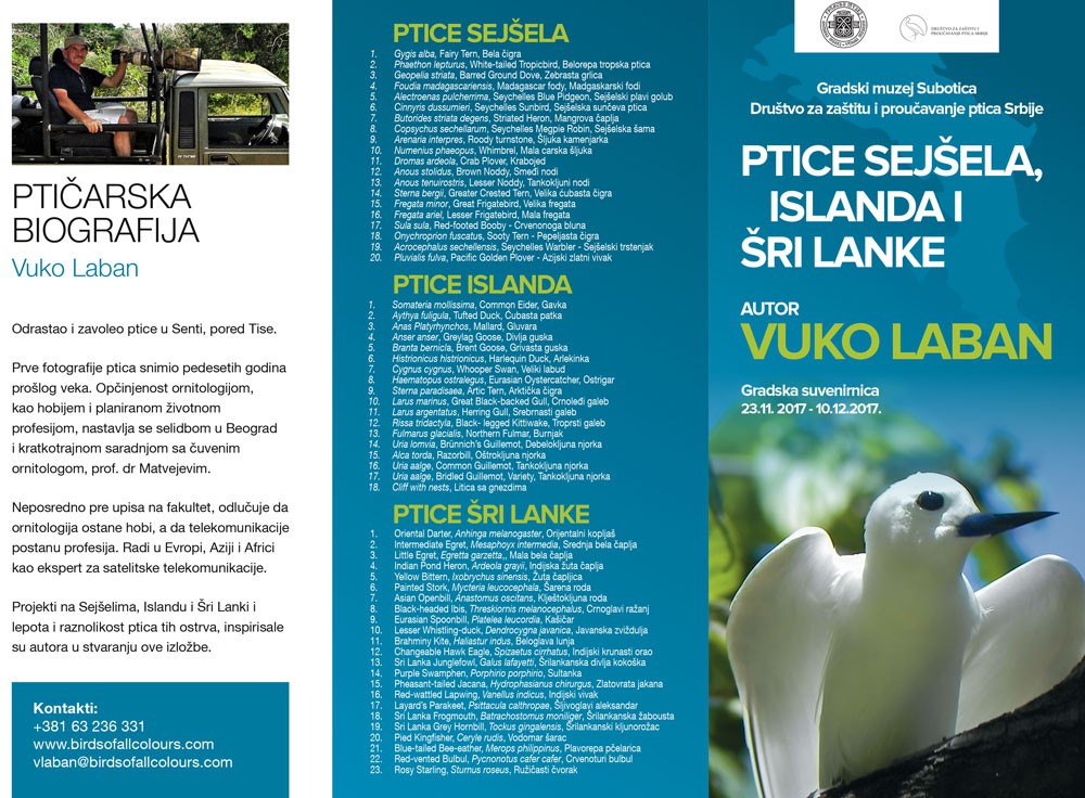 Izložba fotografija: Ptice Sejšela, Islanda i Šri Lanke