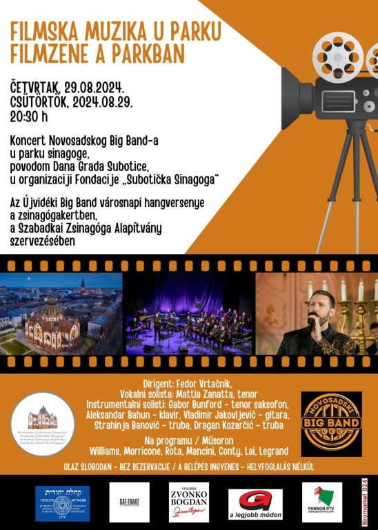 Koncert Novosadskog Big Band-a u parku sinagoge, povodom Dana Grada Subotice