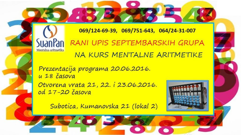 Prezentacija programa Mentalne Aritmetike SuanPan