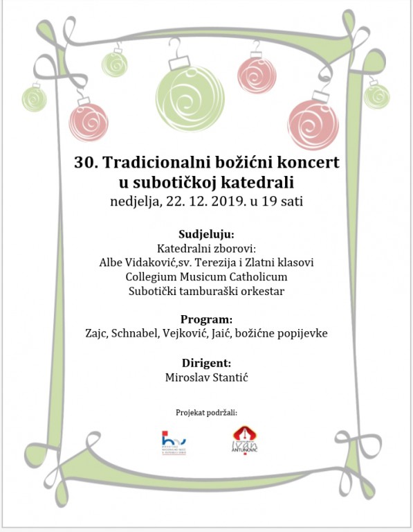 30. Tradicionalni božićni koncert u subotičkoj katedrali