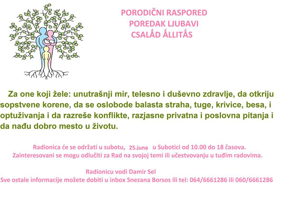 Predavanje: Porodični raspored