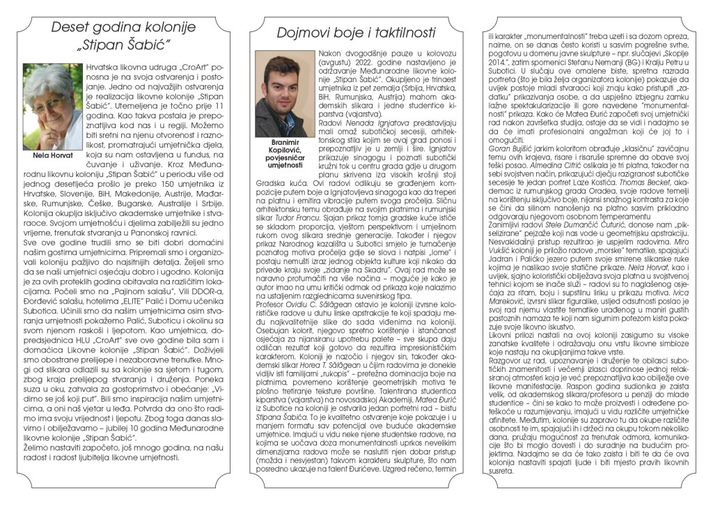 Otvaranje izložbe slika sa X saziva umjetničke kolonije "Stipan Šabić 2022"