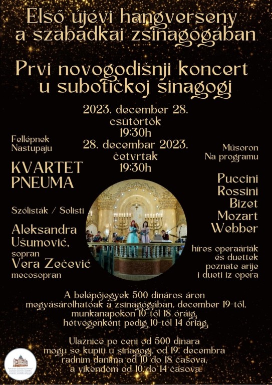 Prvi novogodišnji koncert u subotičkoj sinagogi