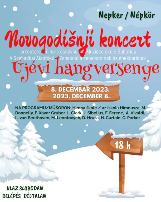 Božićno-novogodišnji koncert učenika Osnovne muzičke škole