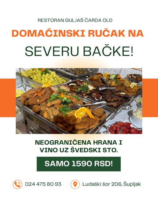 Neograničeno uživanje nedeljom – hrana i vino za 1.590 RSD