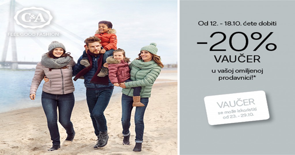 C&A - vaučeri za kupovinu -20%