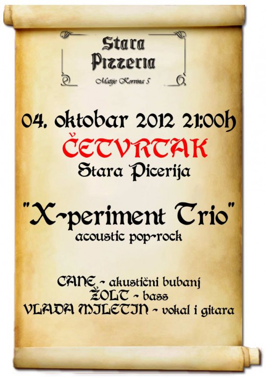 X-periment trio - akustična svirka