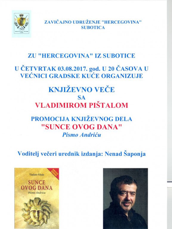 Književno veče sa Vladimirom Pištalom