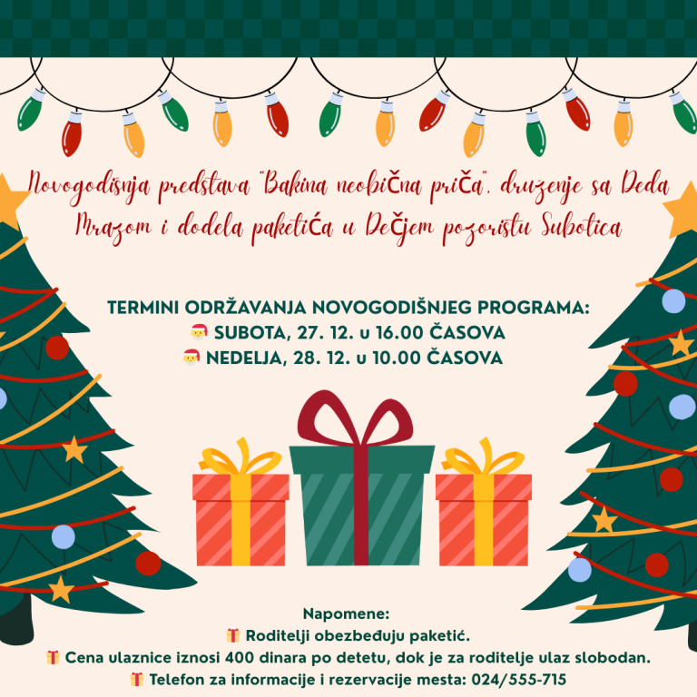 Novogodišnji program Dečjeg pozorišta Subotica