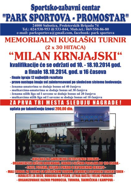 Memorijalni kuglaški turnir "Milan Krnjajski"