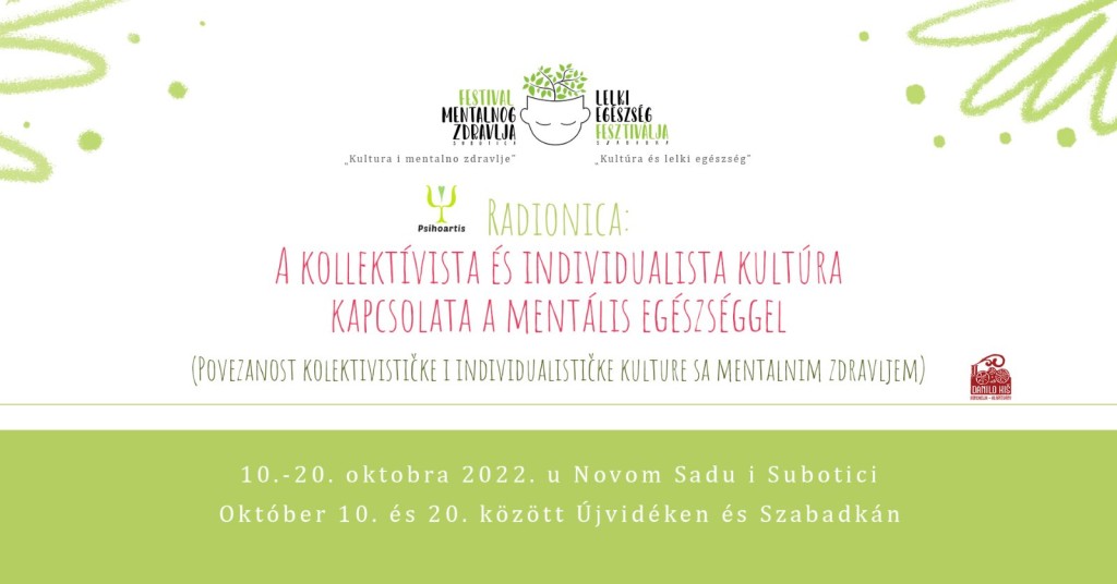 Radionica: Povezanost kolektivističke i individualističke kulture sa mentalnim zdravljem - Festival mentalnog zdravlja