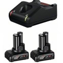 Bosch 2 x akumulator GBA 12V 6,0 Ah + punjač GAL 12V-40,  starter set