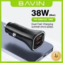 Bavin auto punjač  PD20W QC3.0 USB-A + USB-C crna - PC875BK