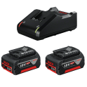 Bosch  2 x baterija GBA 18V 4,0 Ah + punjač GAL 18V-40, starter set